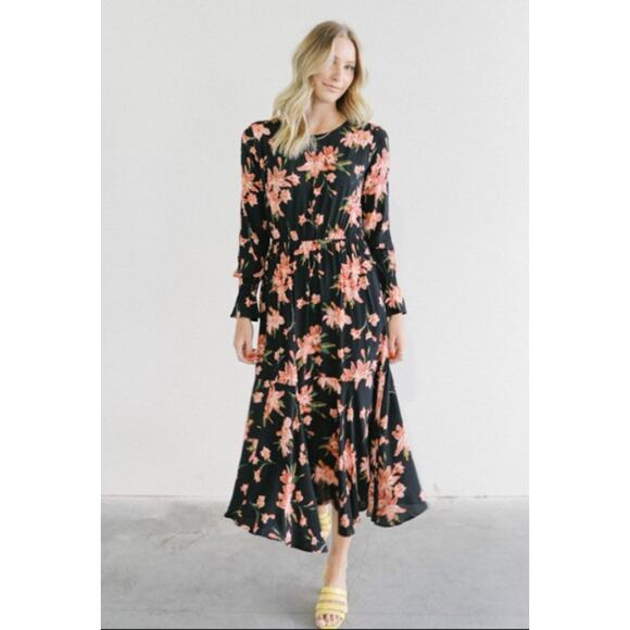 Just Female Women Floral Midi Dresses 100% Viscose Sz M - Picture 1 of 10